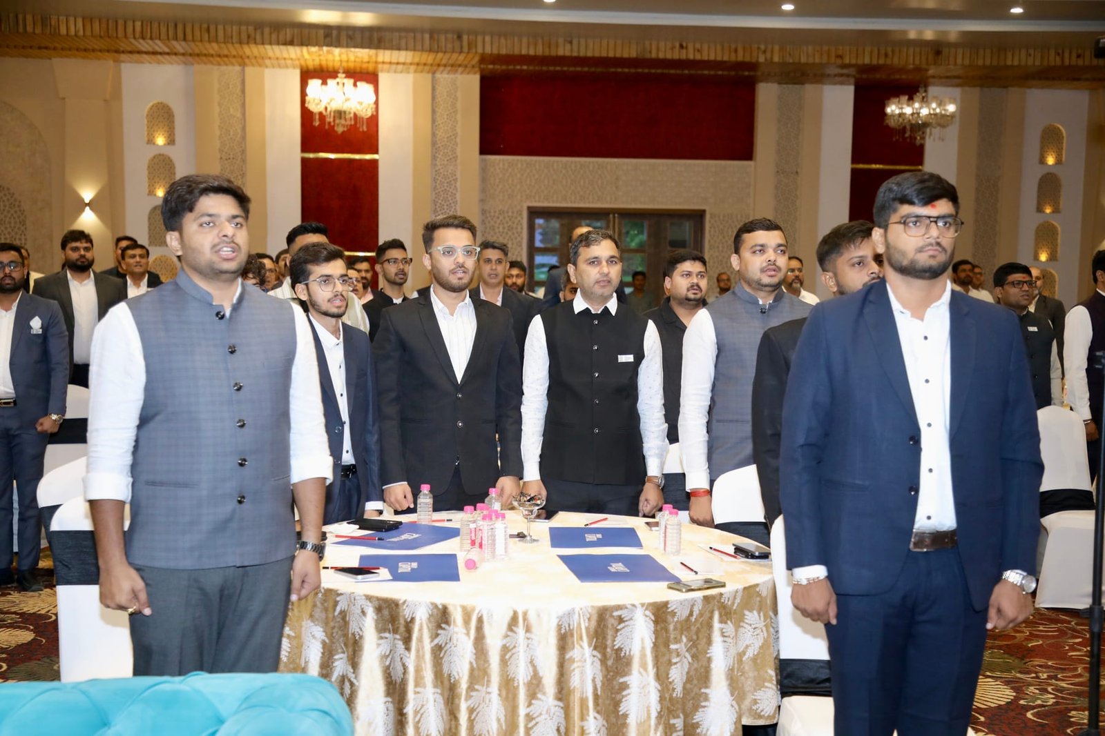 Standing with Ahmedabad developers at an industry summit